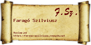 Faragó Szilviusz névjegykártya