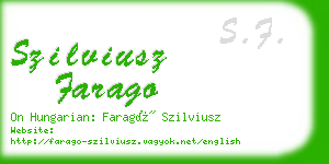 szilviusz farago business card